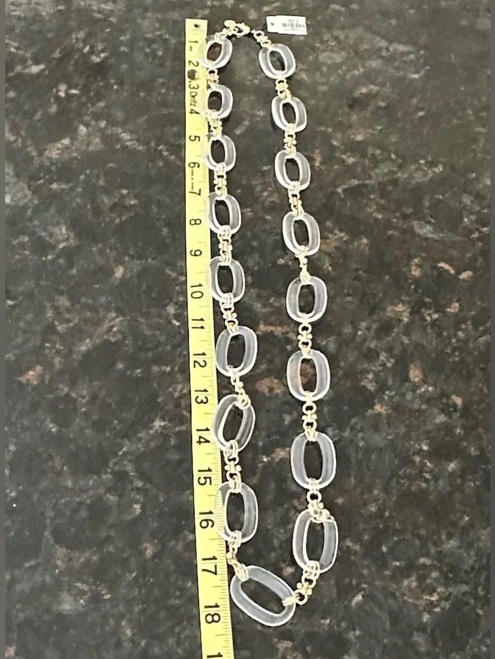 Talbots Clear Lucite Chunky Link Statement Necklace; NWT & Orig Box